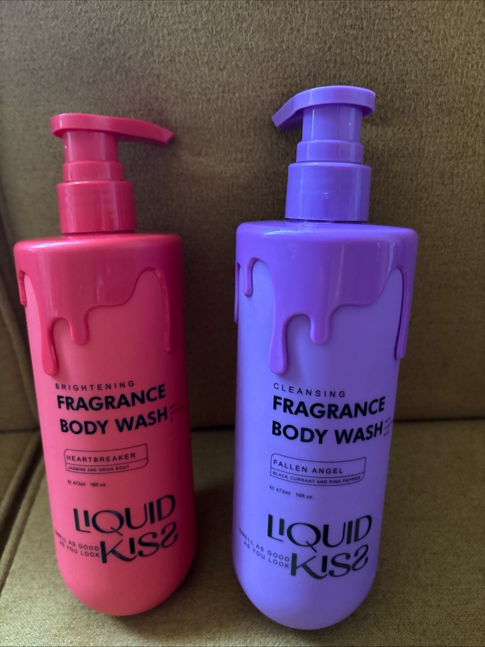 Liquid Kiss Hydrating Body Wash Pink & Purple Whirlwind - New 16 oz. Set of 2